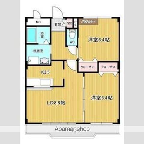 シャトーⅠ(2LDK/1階)の間取り写真