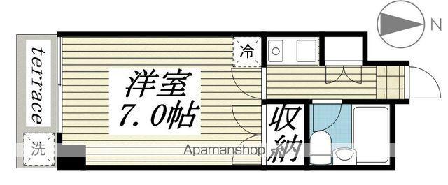 東が丘ハイツ(1K/B1階)の間取り写真