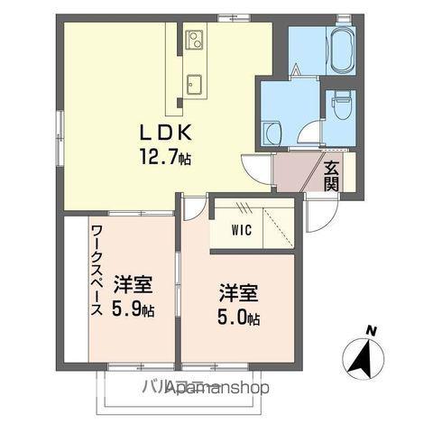 アールベルグⅢ(2LDK/2階)の間取り写真
