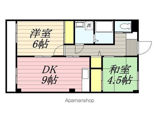 ライフ平田Ⅰ(2DK/2階)の間取り写真