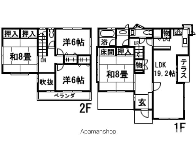 宮城県仙台市青葉区 2階建 築37年(4LDK)の間取り写真