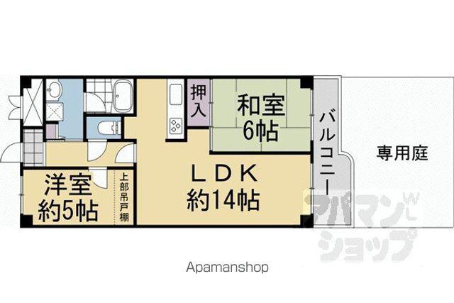 ネオコーポ太秦(2LDK/1階)の間取り写真