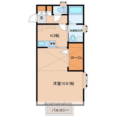 WISH伊在 参番館(1K/2階)の間取り写真