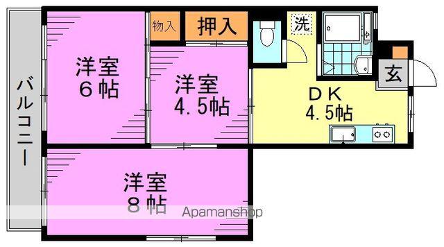ウエストハイツ(3DK/2階)の間取り写真