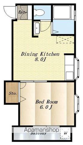 高橋マンション(1DK/4階)の間取り写真