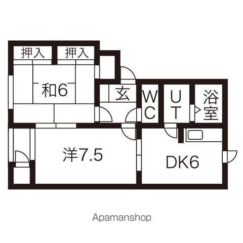 レフィナードB(2DK/1階)の間取り写真