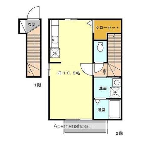 ネオガーデンD(ワンルーム/2階)の間取り写真