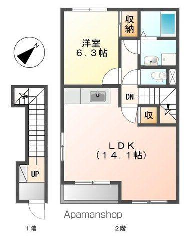 グリーンキャッスルⅤ(1LDK/2階)の間取り写真