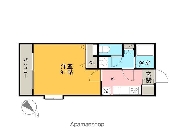 リビングステージ広瀬川(1K/4階)の間取り写真