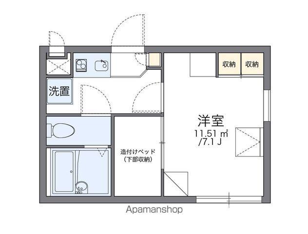 レオパレス三立ハイツC(1K/2階)の間取り写真