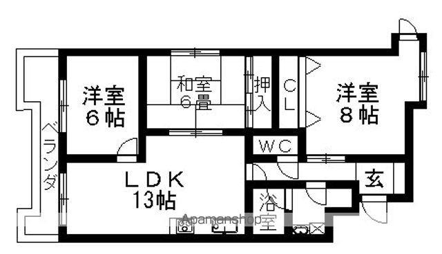 ロイヤルビレッジ山甚(3LDK/3階)の間取り写真