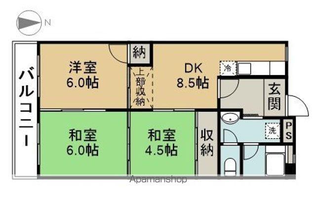 かすがタウン(3DK/2階)の間取り写真