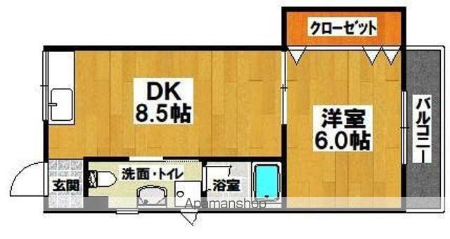 グランドキャパ杉本(1LDK/3階)の間取り写真