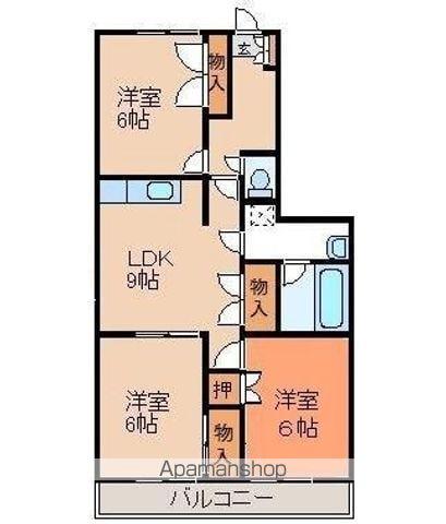 ハイツ麹屋 Ⅱ(3LDK/3階)の間取り写真