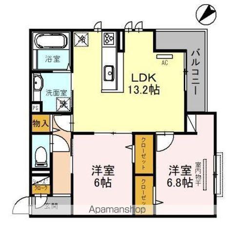 SOLEIL LEVANT(2LDK/3階)の間取り写真