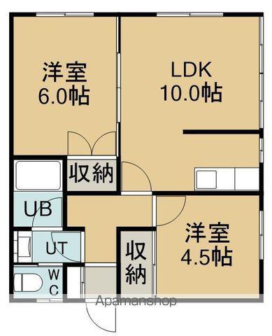 ハイムスパイラル(2LDK/2階)の間取り写真