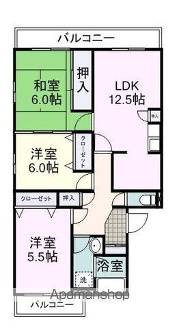 クレールエスパース(3LDK/2階)の間取り写真