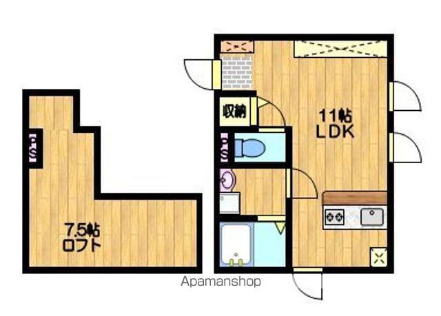 クラージュ(1LDK/2階)の間取り写真
