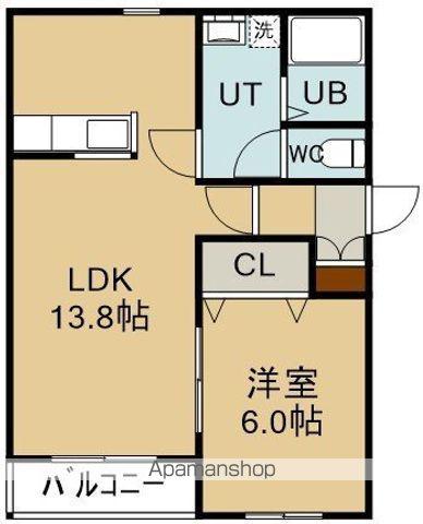 セゾンクレールⅢ(1LDK/4階)の間取り写真