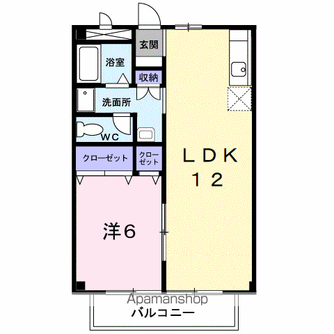 パルネットK(1LDK/2階)の間取り写真