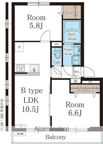 リブリ・浜野(2LDK/2階)の間取り写真