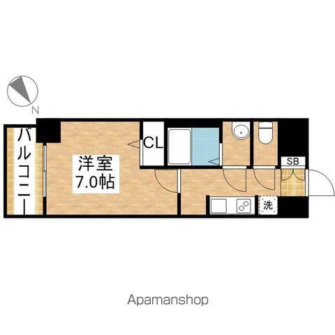 リシュドール川名駅(1K/4階)の間取り写真