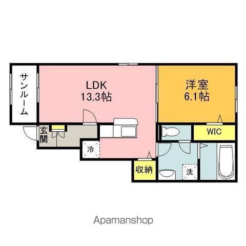 プロスペリティ田川 Ⅱ(1LDK/1階)の間取り写真