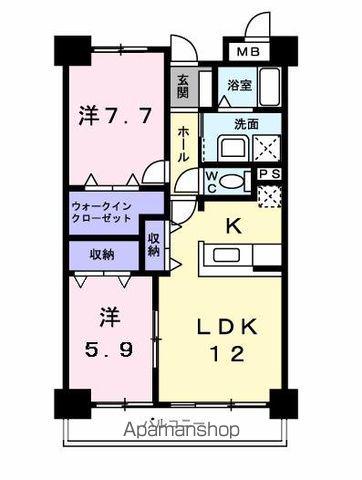 小牧ガーデンスクエア(2LDK/4階)の間取り写真