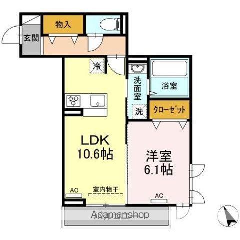 メテオール毛利町(1LDK/3階)の間取り写真