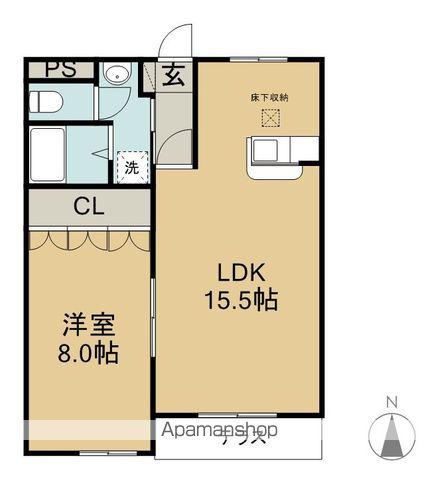 アクアフィールドⅡ(1LDK/1階)の間取り写真