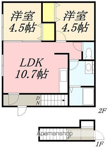 アスティ久根別(2LDK/2階)の間取り写真