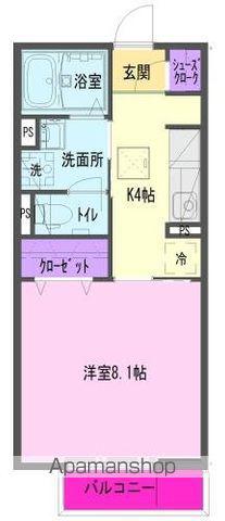 DIVERSITAさくら通 Ⅲ(1K/1階)の間取り写真