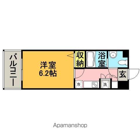 ダイナコートエスタディオ博多(1K/9階)の間取り写真