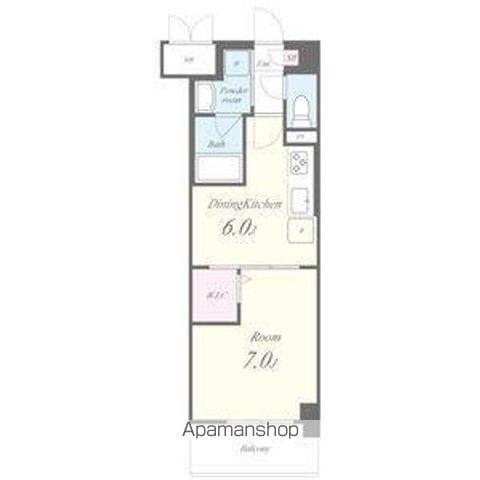 プロセルム上坂(1DK/6階)の間取り写真