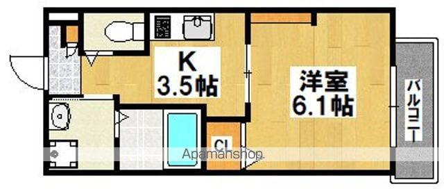 アルモカーサ三国ヶ丘(1K/4階)の間取り写真