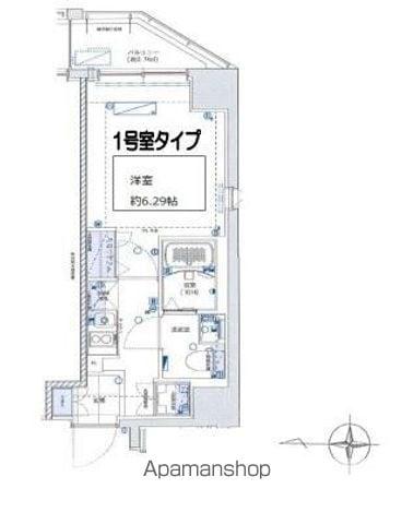 グランリーヴェル横濱PREMIERグランリーヴェルヨコハマプル(1K/1階)の間取り写真