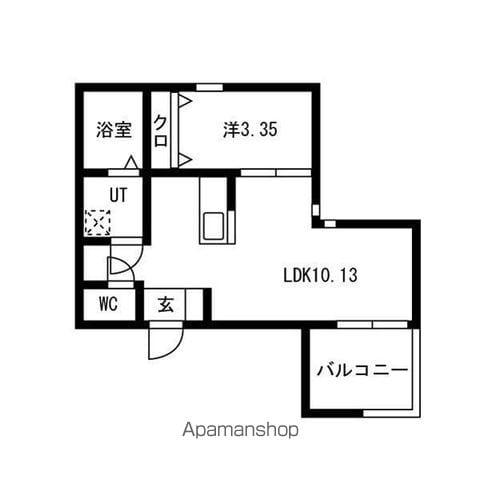 カーササクラーレ(1LDK/2階)の間取り写真