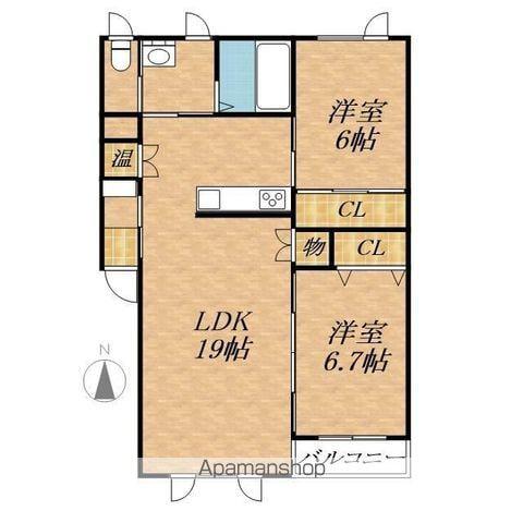 TOWNリバーサイドC(2LDK/1階)の間取り写真