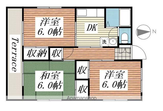 クレストコートアゼリアⅡ(3DK/1階)の間取り写真