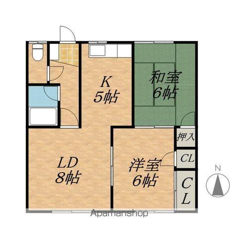 ハイツふくろう(2LDK/2階)の間取り写真
