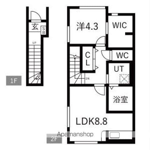TREFLE(1LDK/2階)の間取り写真