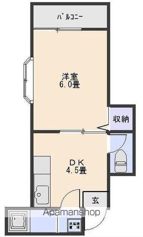 メゾンド・タカセ(1DK/2階)の間取り写真