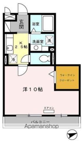 BREZZA(1K/2階)の間取り写真