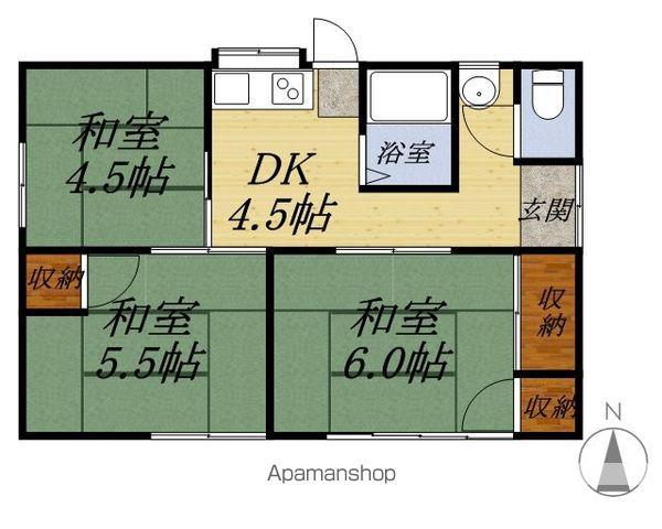 遠州鉄道 自動車学校前駅 徒歩4分 1階建 築44年(3DK)の間取り写真