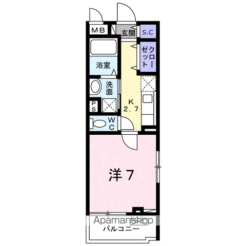 エトワール(1K/2階)の間取り写真