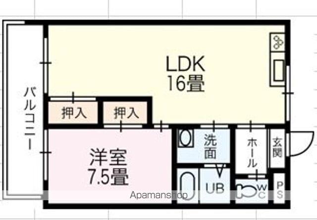 第7ゴトービル(1LDK/2階)の間取り写真