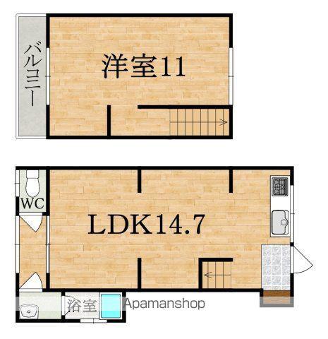 北御門連棟住居(1LDK/1階)の間取り写真