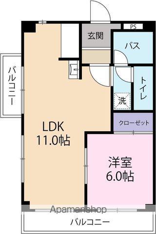 アーベインハイツ船吉B棟(1LDK/2階)の間取り写真
