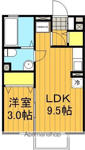 サザンスクェアB(1LDK/2階)の間取り写真