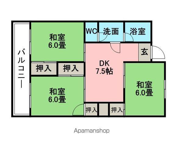 第二森光ビル(3DK/3階)の間取り写真